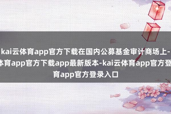 kai云体育app官方下载在国内公募基金审计商场上-kai云体育app官方下载app最新版本-kai云体育app官方登录入口
