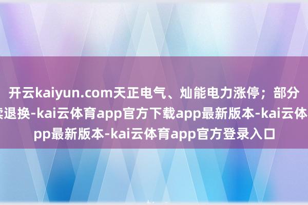 开云kaiyun.com天正电气、灿能电力涨停；部分固态电板见地股络续退换-kai云体育app官方下载app最新版本-kai云体育app官方登录入口
