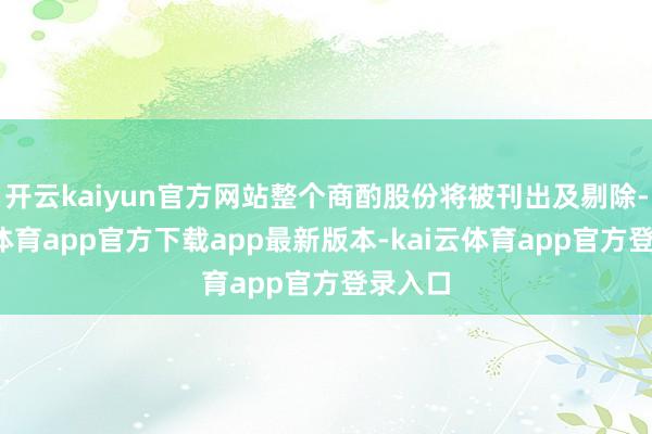开云kaiyun官方网站整个商酌股份将被刊出及剔除-kai云体育app官方下载app最新版本-kai云体育app官方登录入口