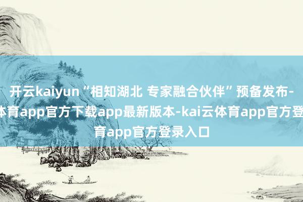 开云kaiyun“相知湖北 专家融合伙伴”预备发布-kai云体育app官方下载app最新版本-kai云体育app官方登录入口